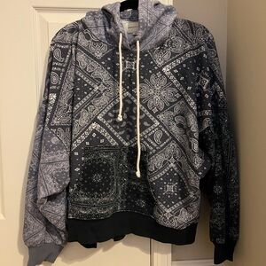 American Eagle Oversized Paisley Bandana Print Hoodie